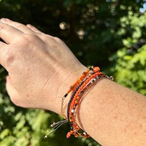 Halloween theme bracelet set if 5 beads and silk threads